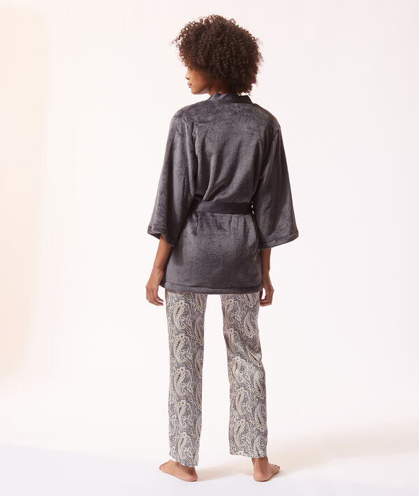 Pyjama 3 pièces satin et polaire Pyjama 3 pièces satin et polaire;${refinementColor}