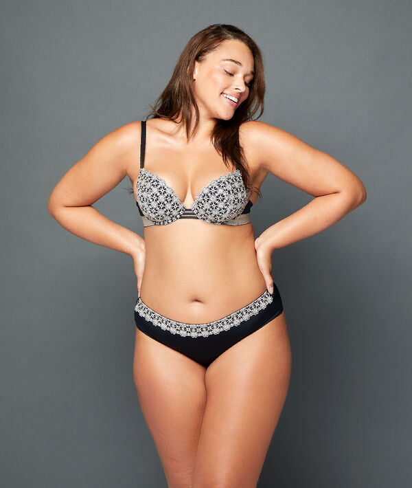 Soutien-gorge n°5 - ampliforme naturel, fibres métallisées or.