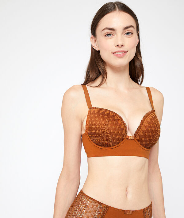 Soutien-gorge n°5 - ampliforme naturel en microfibre ocre.