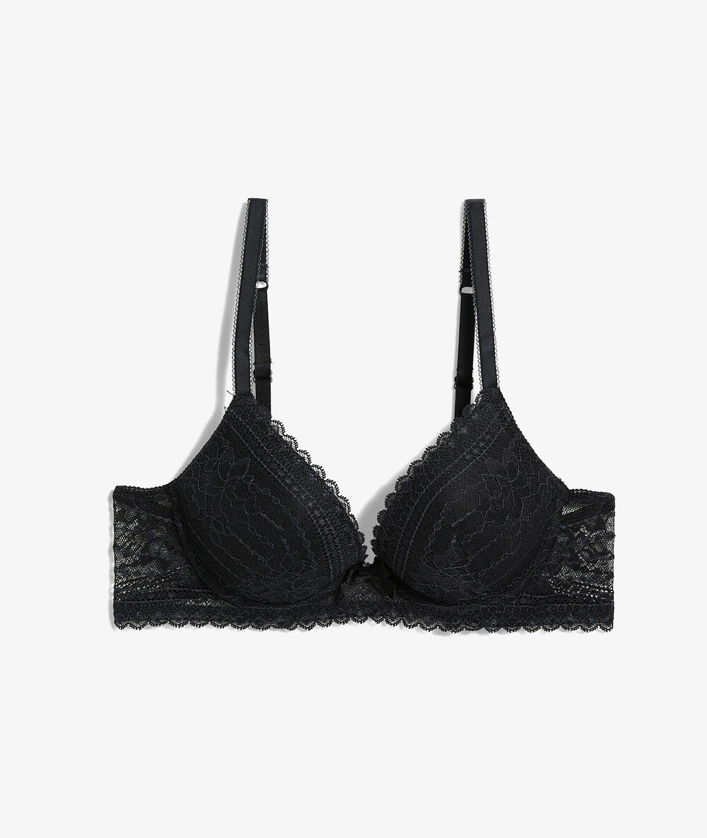 Soutien-gorge n°2 - push-up plongeant noir.