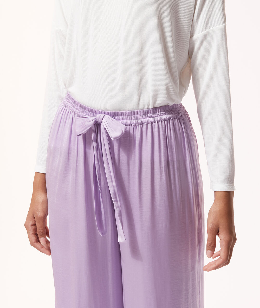Pantalon à nouer lilas.