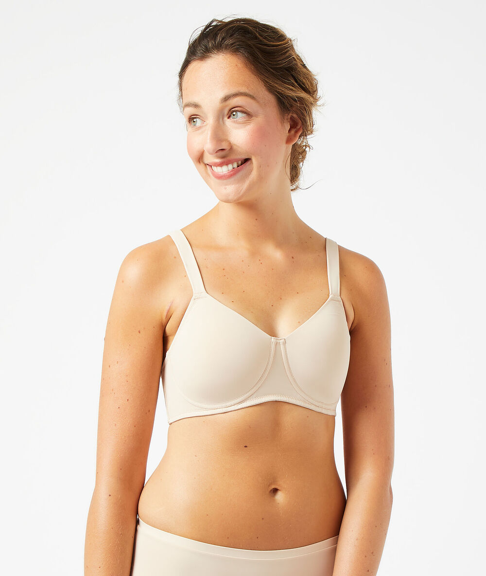 Soutien-gorge post-mastectomie coques fines en microfibre lin.