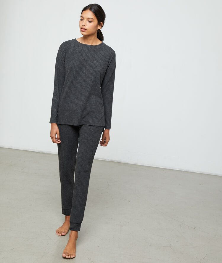 Pull homewear fin gris.