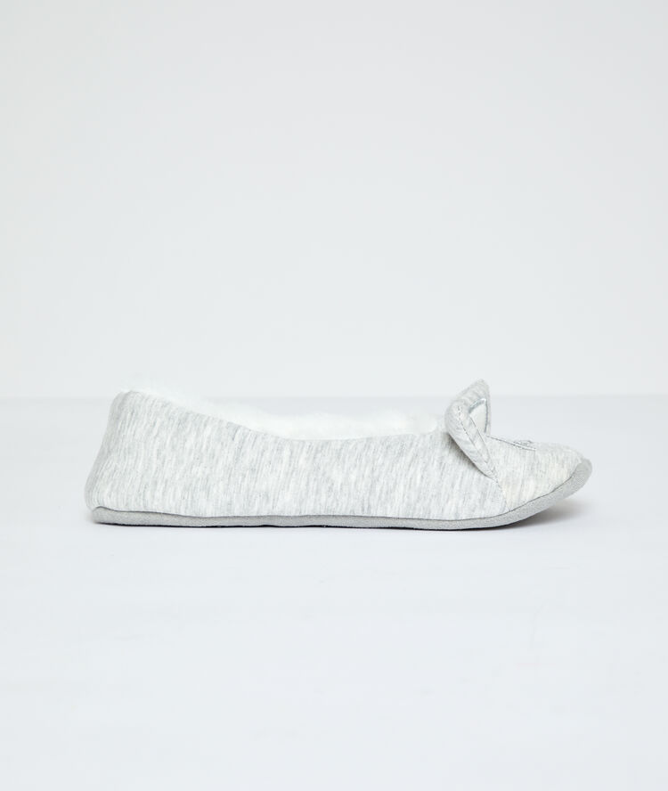 Chaussons chaussettes "love" gris.
