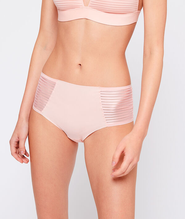 Culotte en microfibre, ajourée de tulle Culotte en microfibre, ajourée de tulle