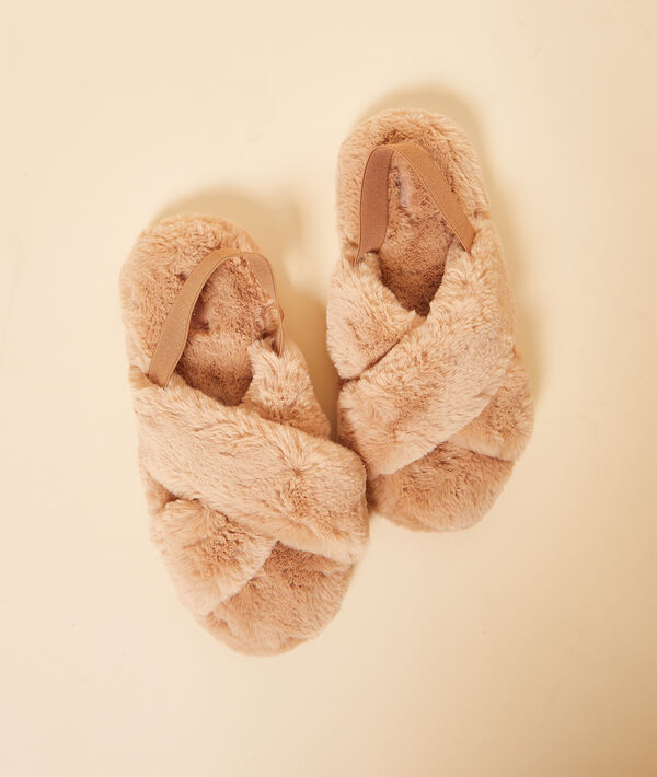 Chaussons mules ouvertes fourrés Chaussons mules ouvertes fourrés;${refinementColor}