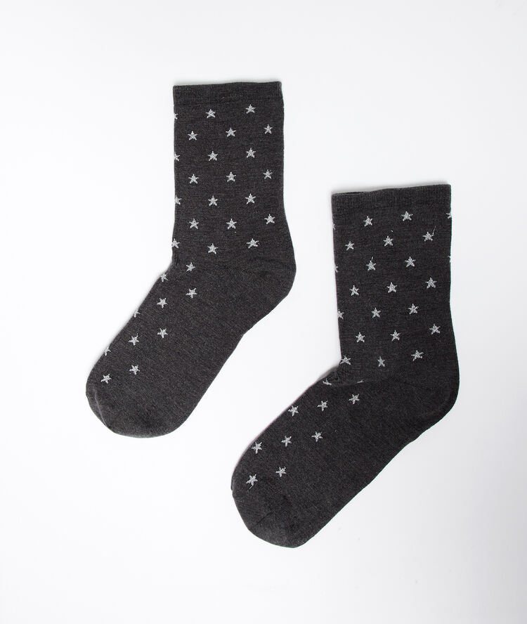 Chaussettes étoiles gris.