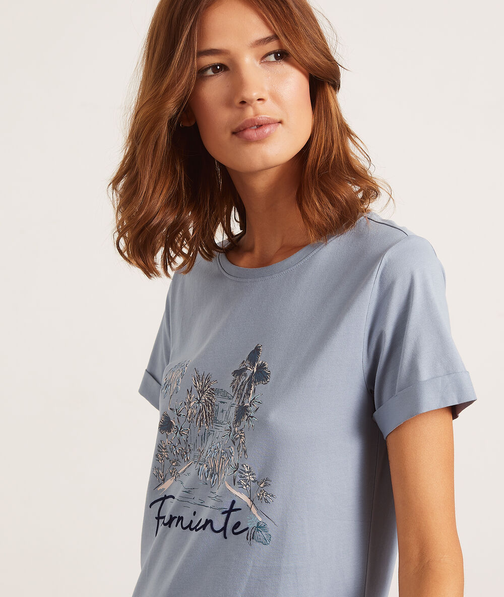 Chemise de nuit "farniente" bleu.