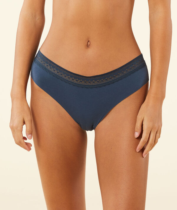 Shorty en coton marine.