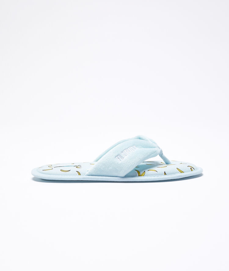 Tongs à imprimé banane bleu.