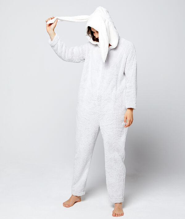 Combinaison animal lapin gris clair.