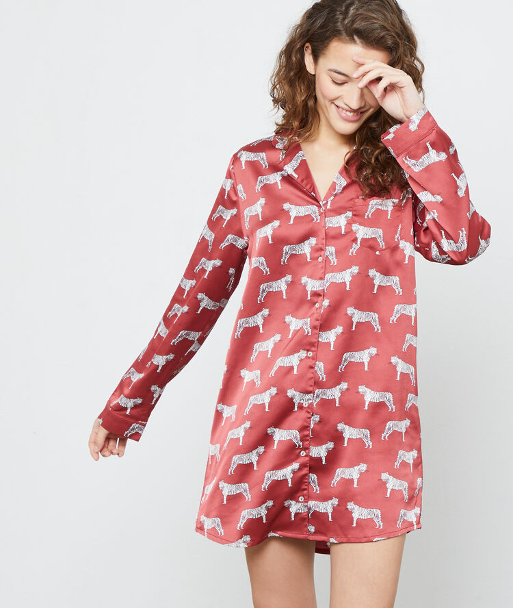 Chemise de nuit imprimé tigre rose.