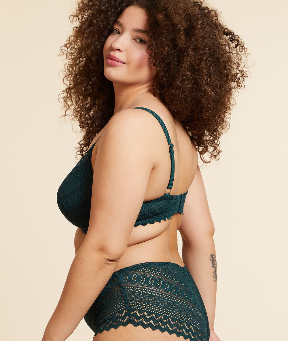 Soutien-gorge n°5 - coques fines vert sapin.