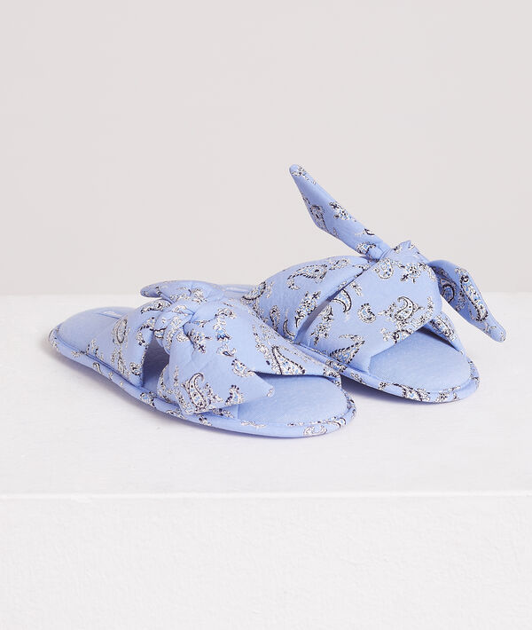Chaussons mules ouvertes à noeud imprimés Chaussons mules ouvertes à noeud imprimés;${refinementColor}