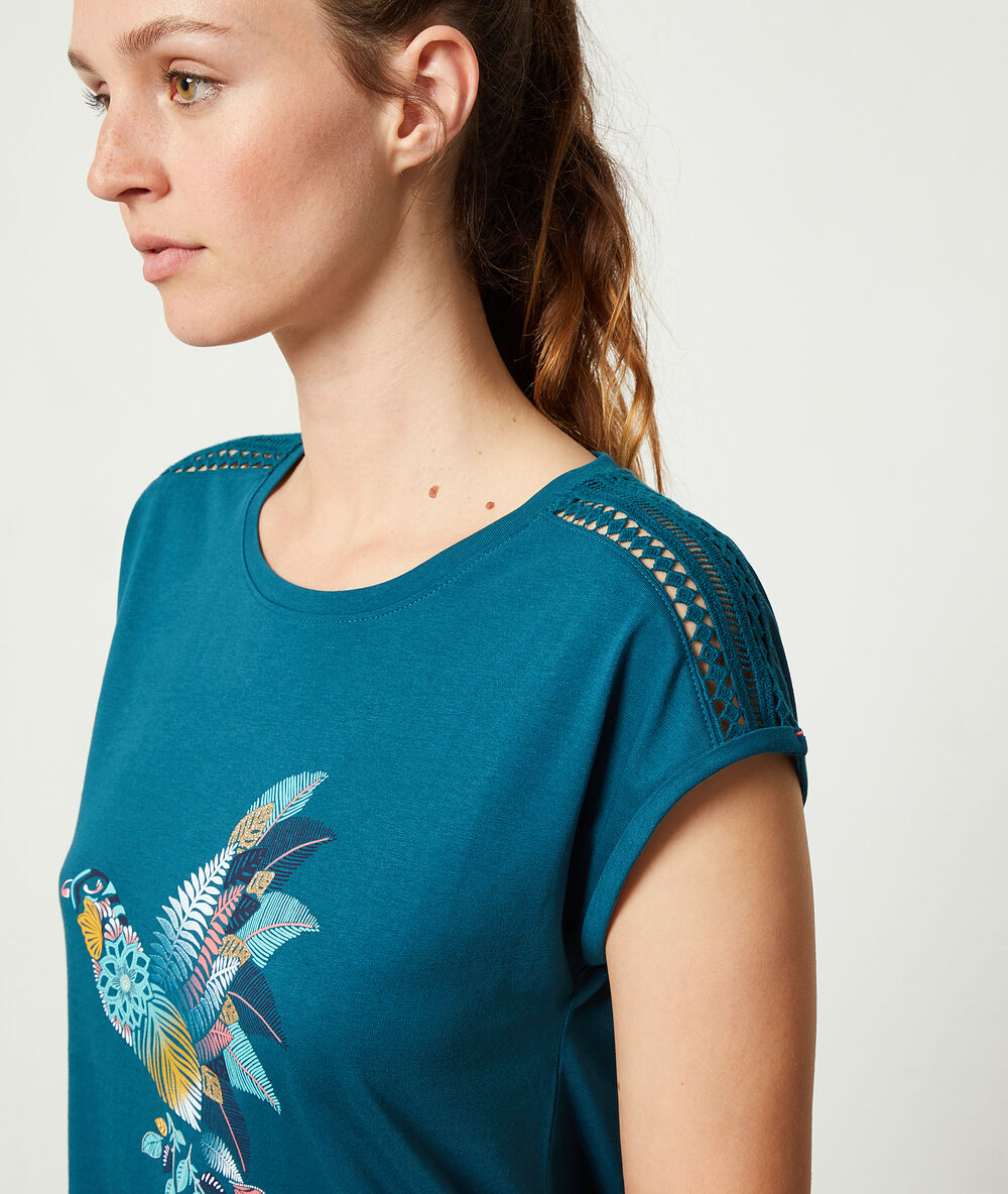 Chemise de nuit bleu canard.