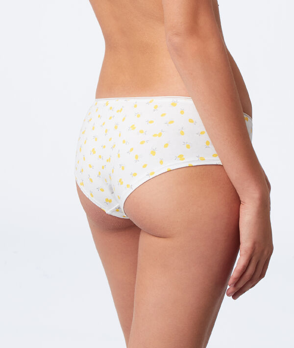 Shorty imprimé citrons blanc.