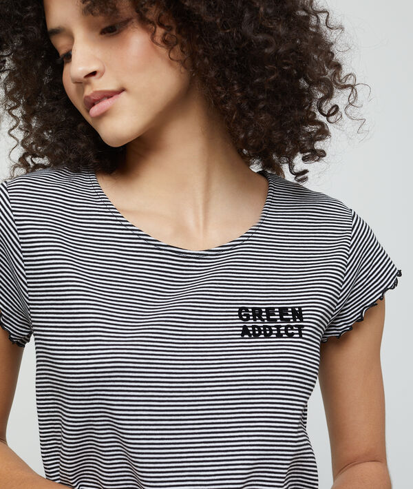Nuisette rayée "green addict" en coton bio noir.