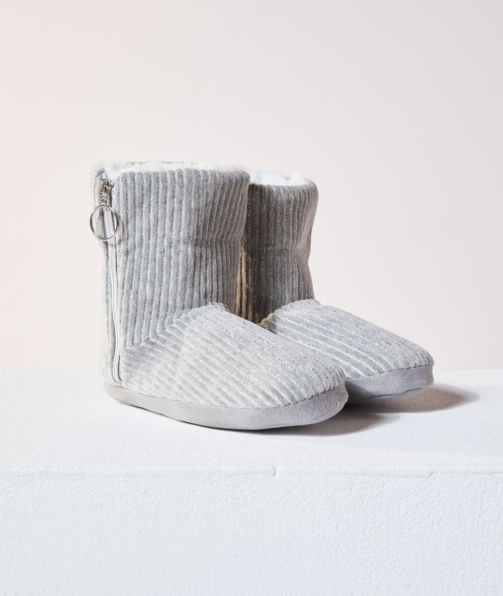 Bottines fourrées avec fermeture anthracite.
