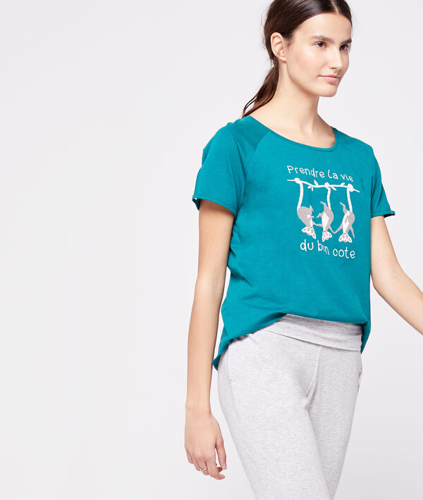 T-shirt "Prendre la vie du bon côté" en coton bio T-shirt "Prendre la vie du bon côté" en coton bio