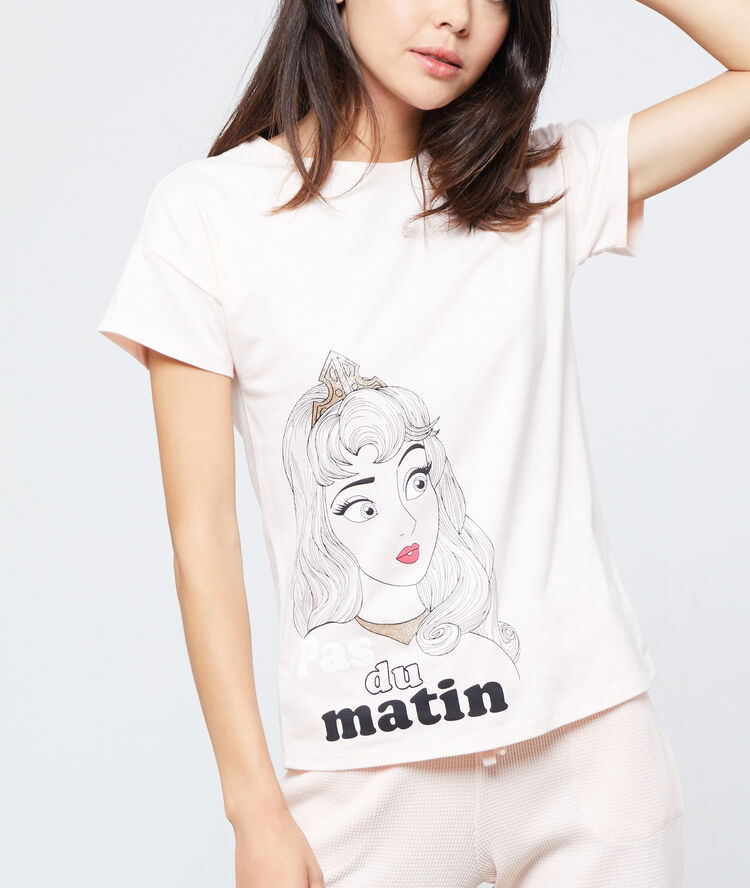 T-shirt princesse "pas du matin" rose.