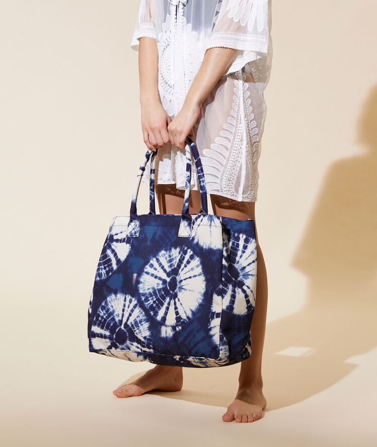 Sac cabas imprimé multicolore.