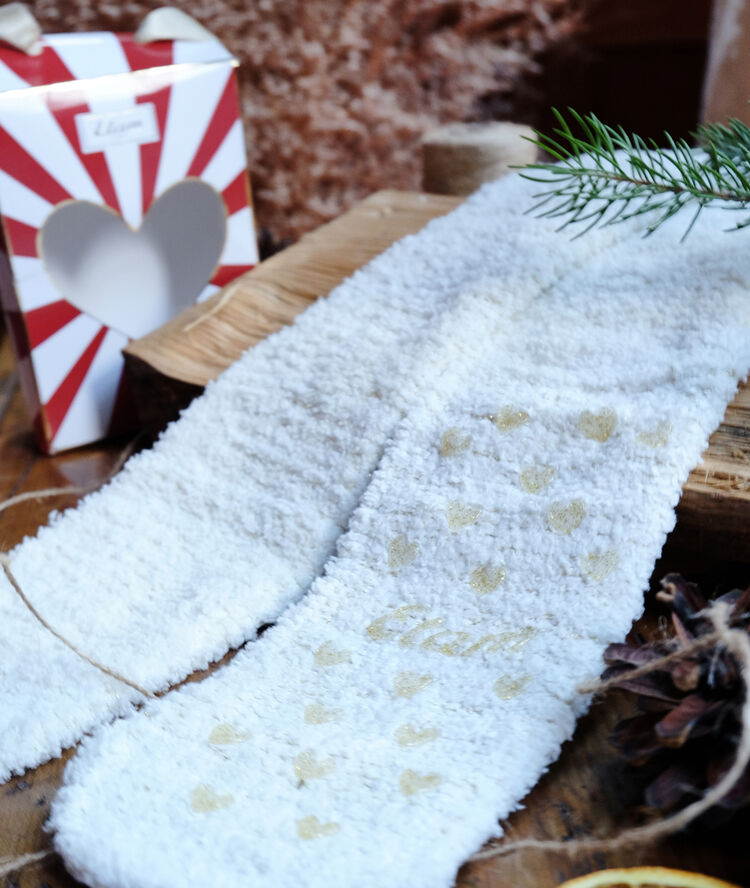 Coffret chaussettes cocooning ecru.