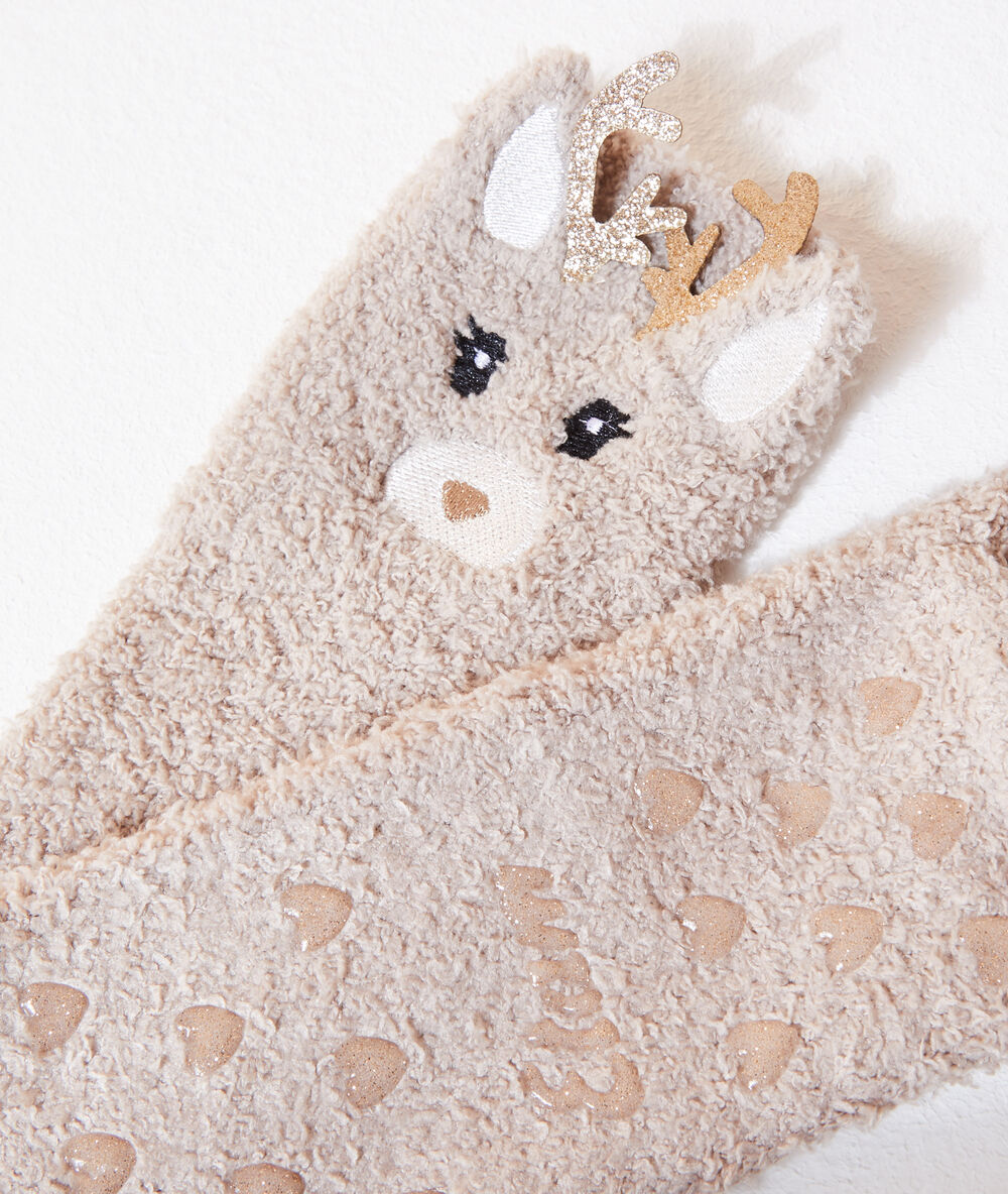 Chaussettes homewear en pilou pilou ecru.