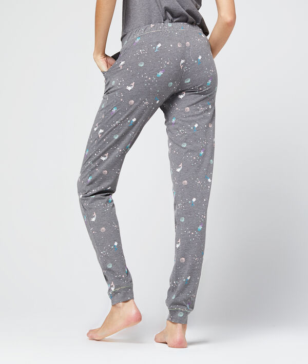 Pantalon imprimé gris.