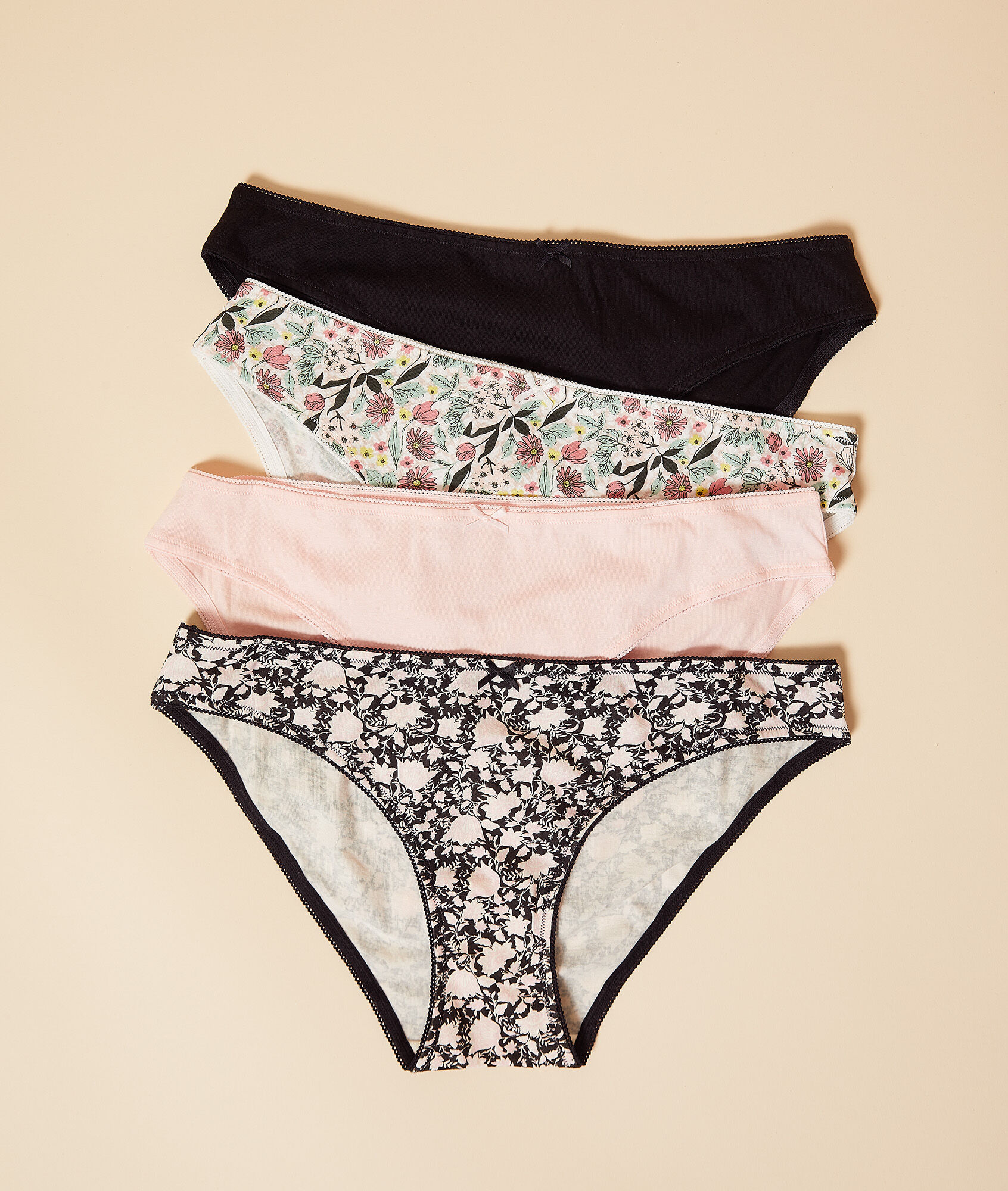 Lot de 4 culottes - Esma - XS - Noir - Femme - Etam