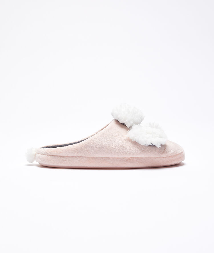 Mules caniche rose.