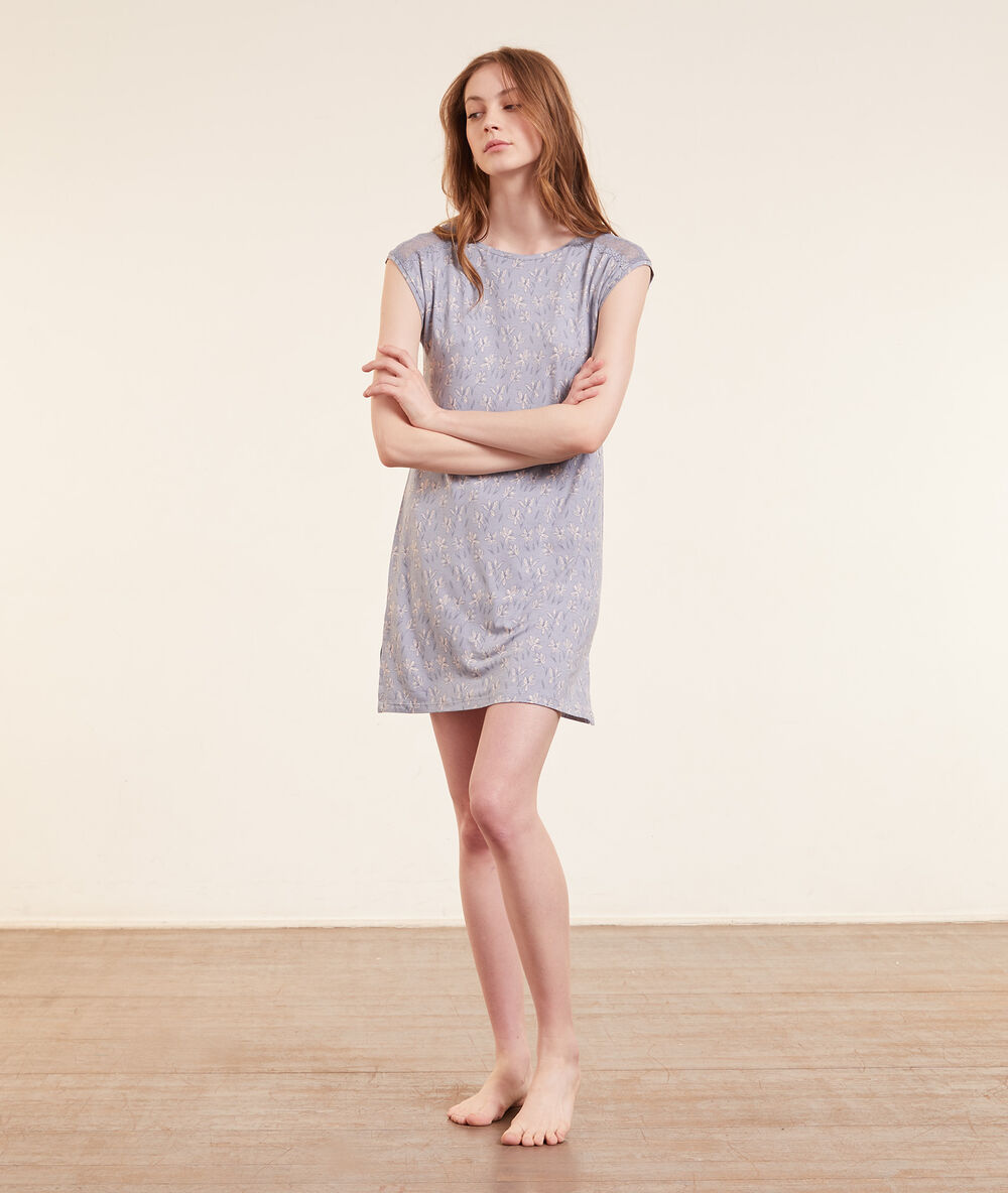 Chemise de nuit imprimée faience.