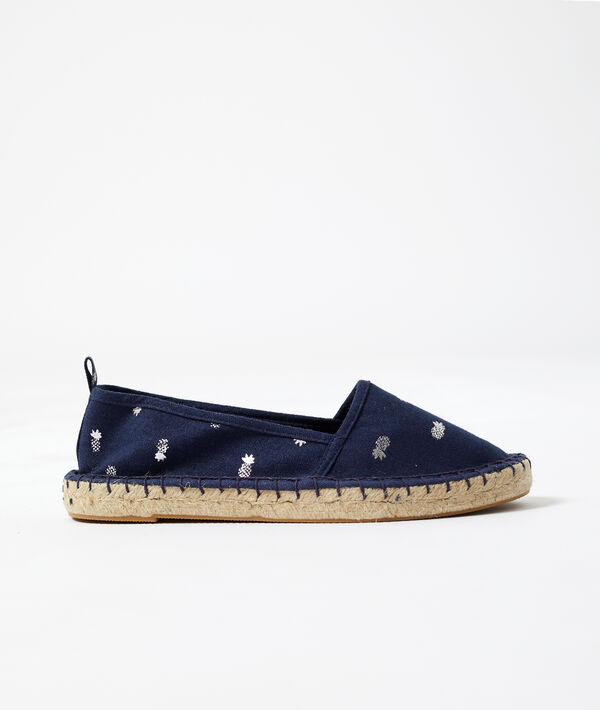Espadrilles imprimées ananas bleu.