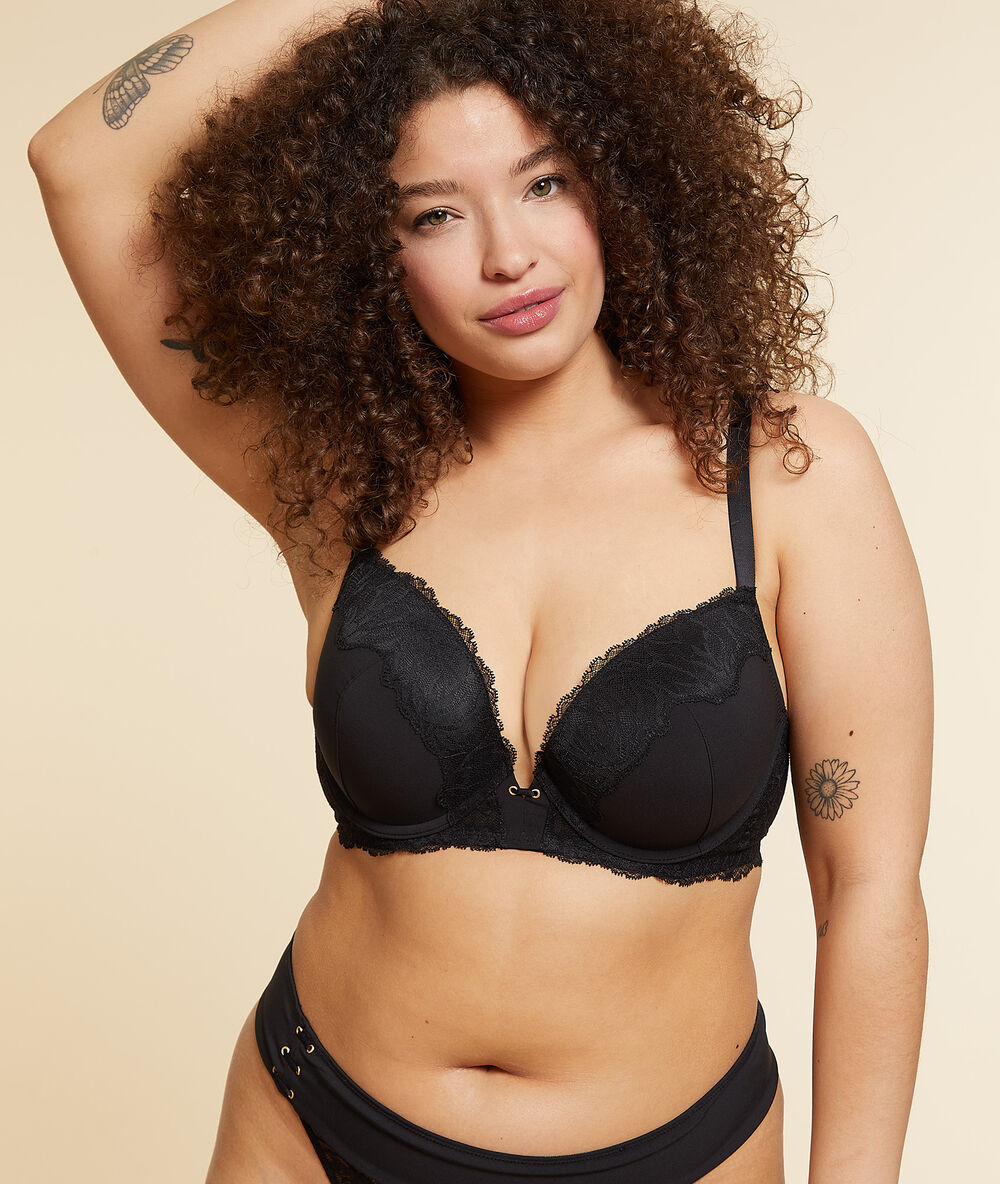 Soutien-gorge n°5 - ampliforme arrondi noir.