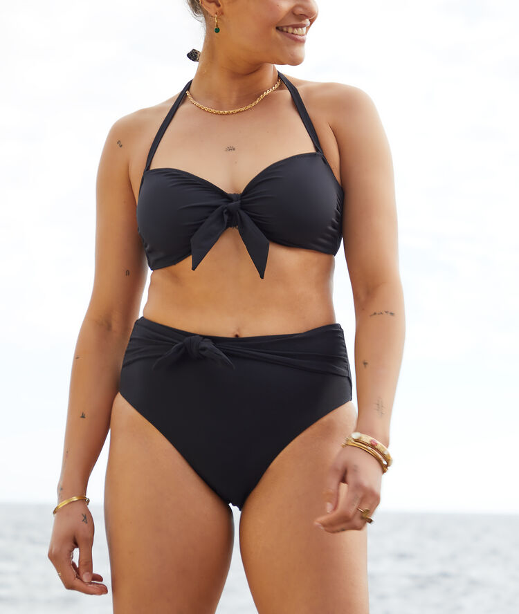 Haut de maillot de bain corbeille, sans coques noir.