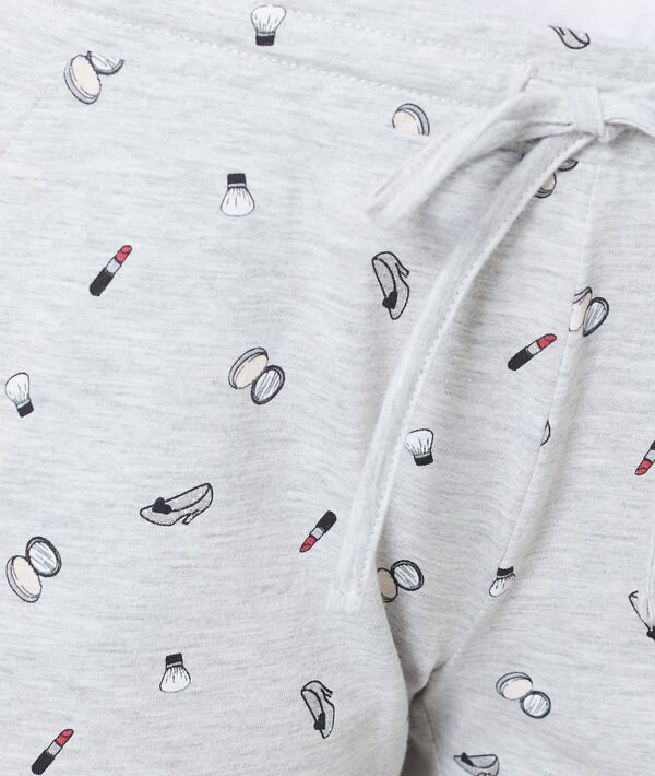 Short imprimé gris clair.