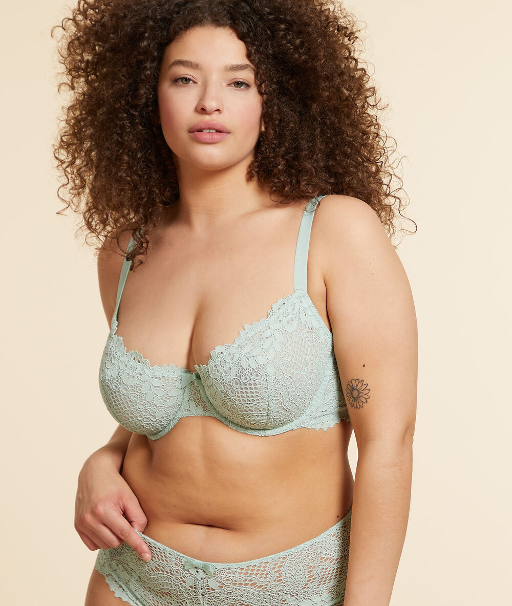 Soutien-gorge corbeille sans coques vert nil.