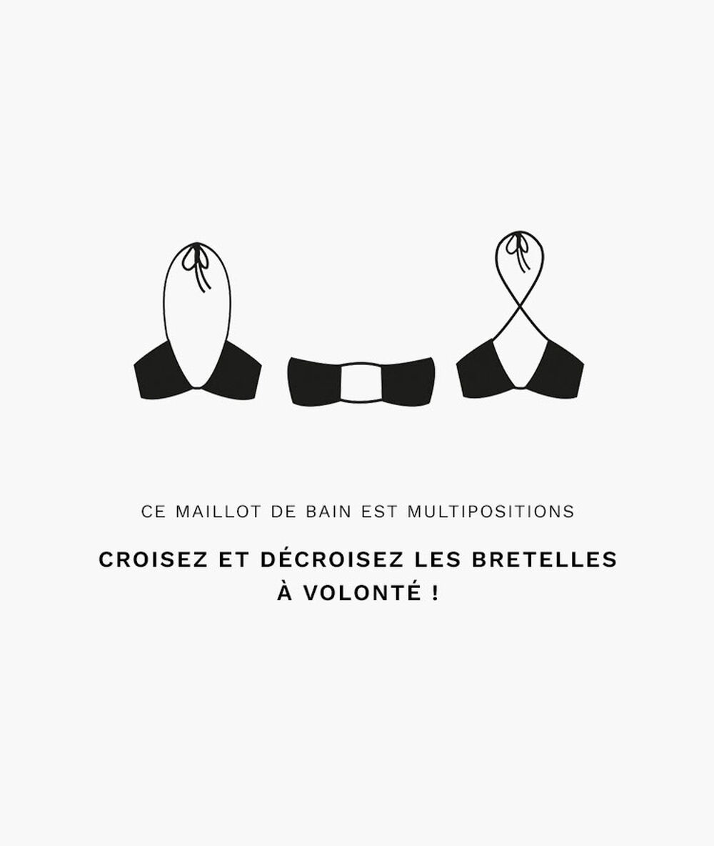 Triangle bretelles sans armatures maillot de bain jaune pale.
