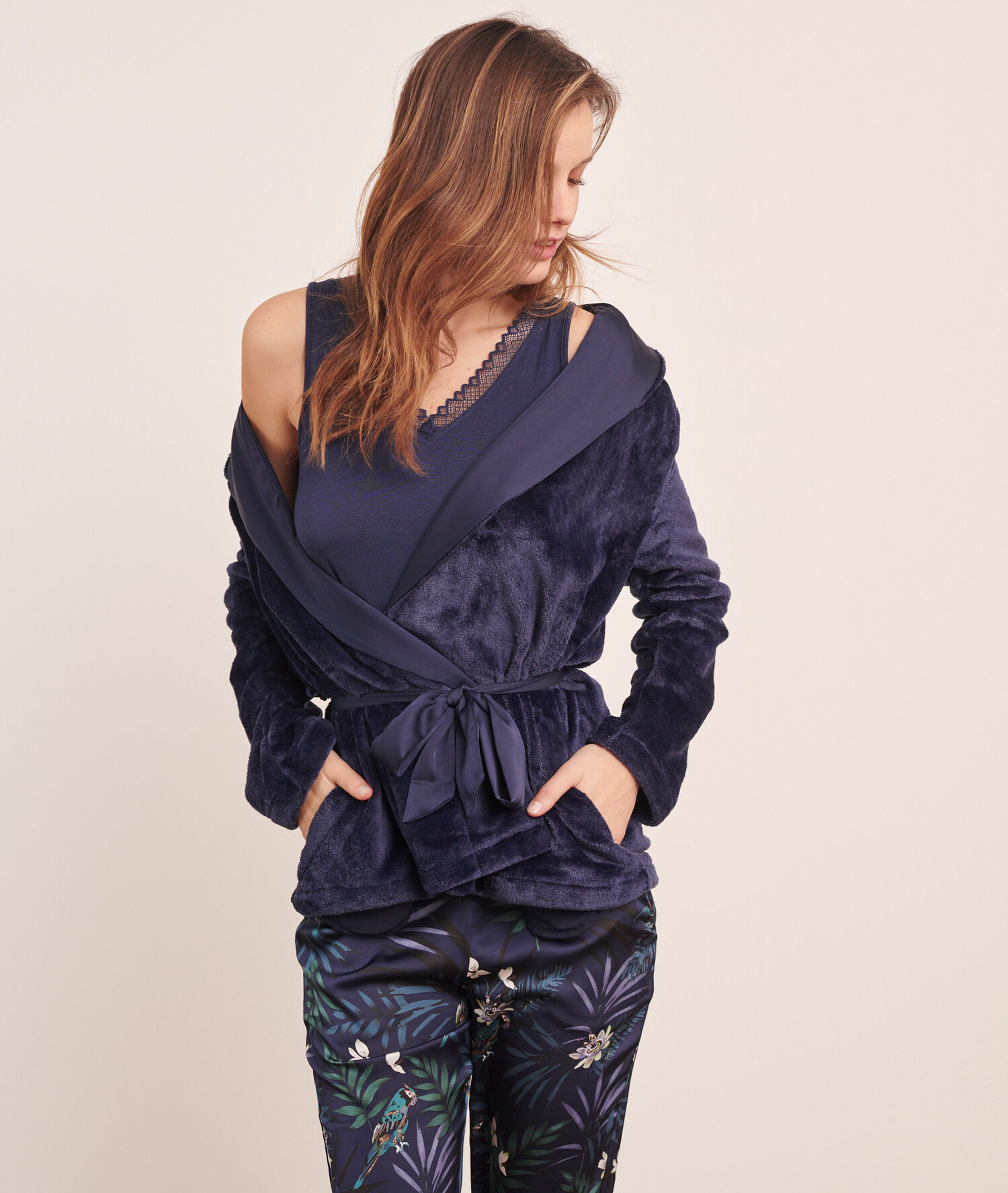 Pyjama 3 pièces satiné MARINE ETAM