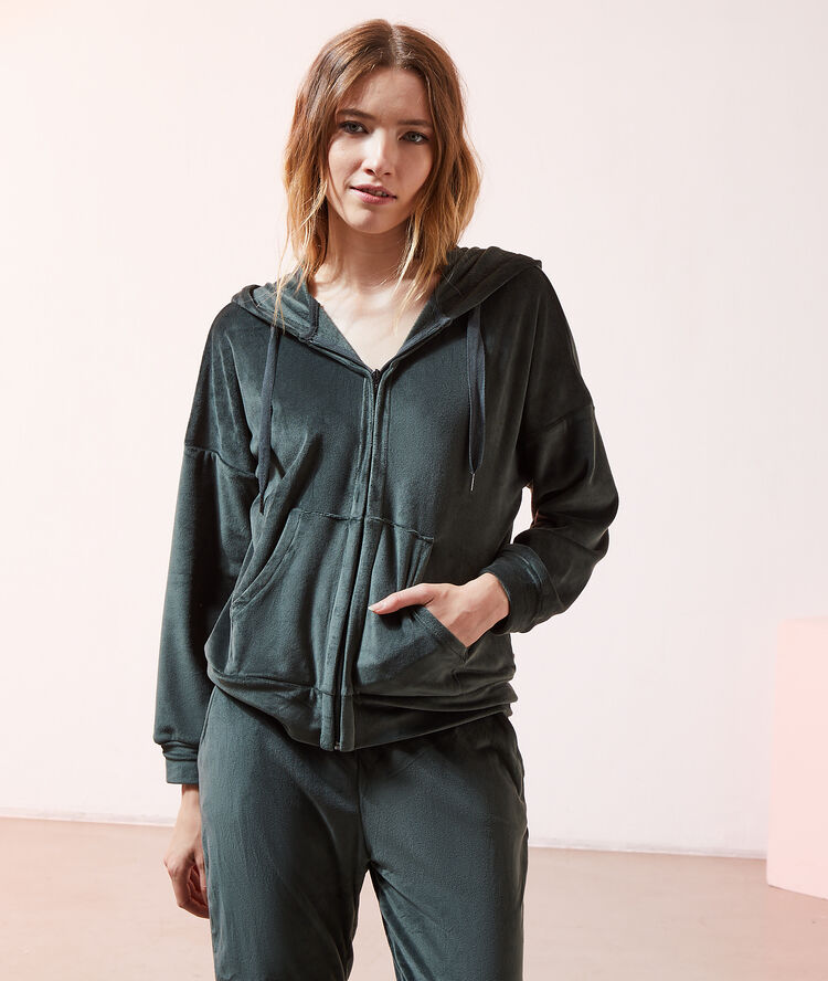 Veste loungewear kaki.