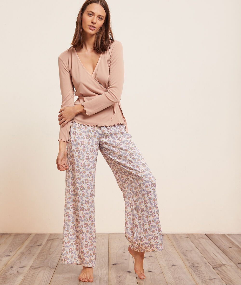 Pantalon de pyjama imprimé multicolore.