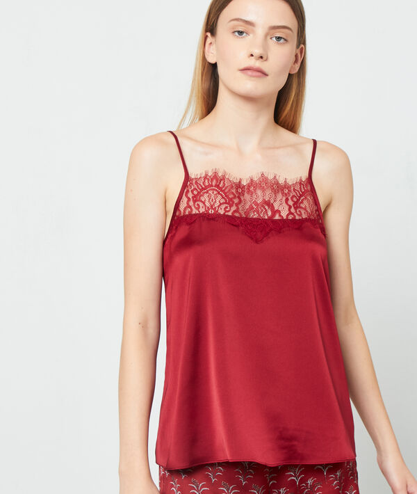 Top satiné décolleté dentelle Top satiné décolleté dentelle