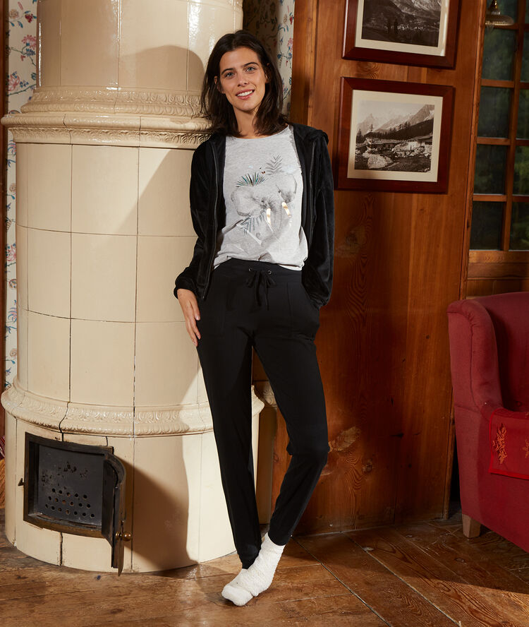 Pantalon en coton bio noir.