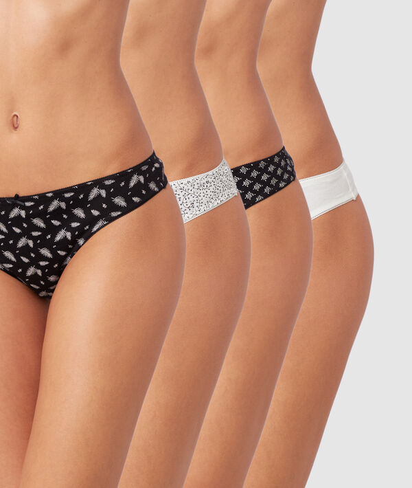 Lot de 4 tangas imprimés en coton Lot de 4 tangas imprimés en coton