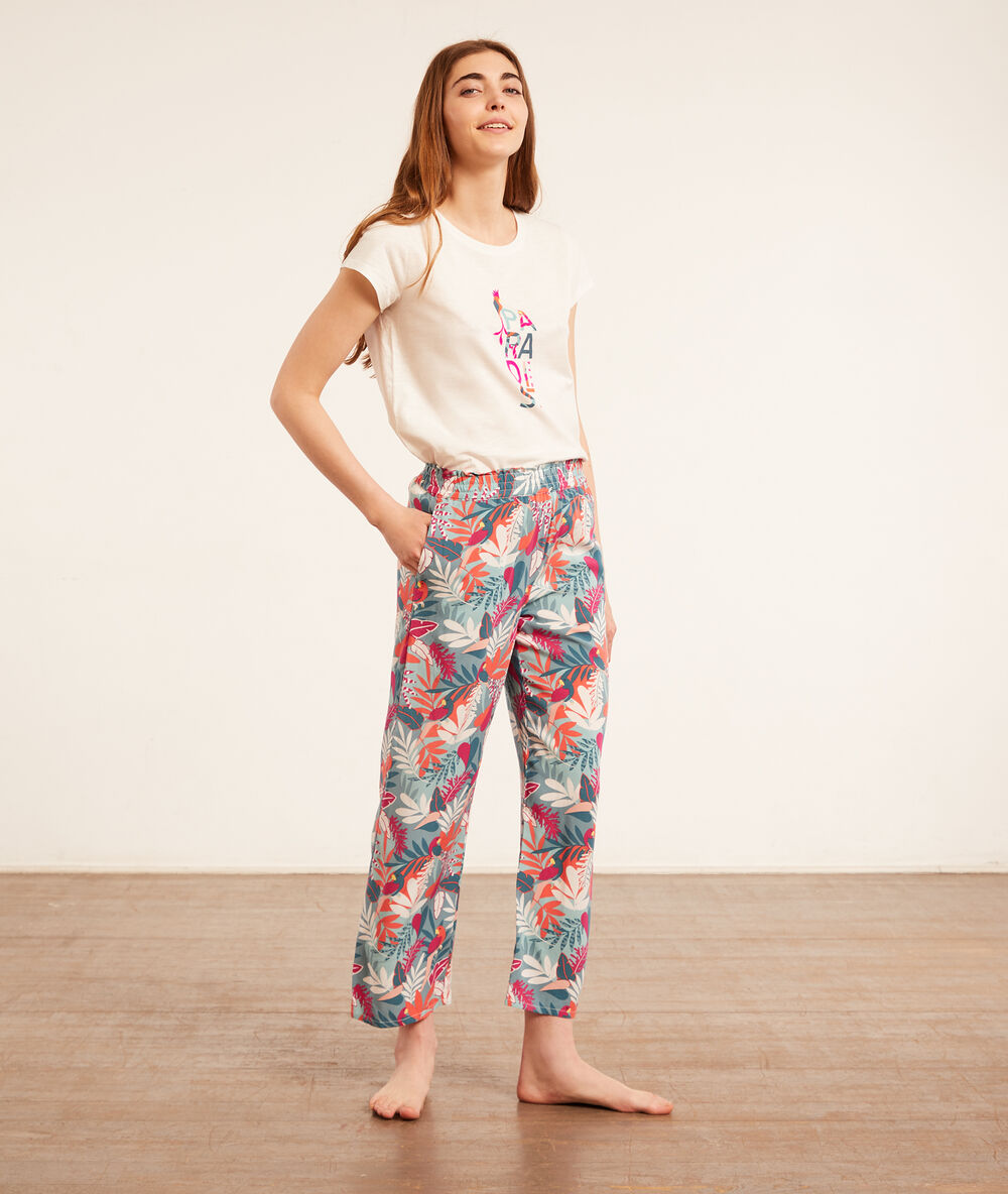 Pantalon de pyjama imprimé multicolore.
