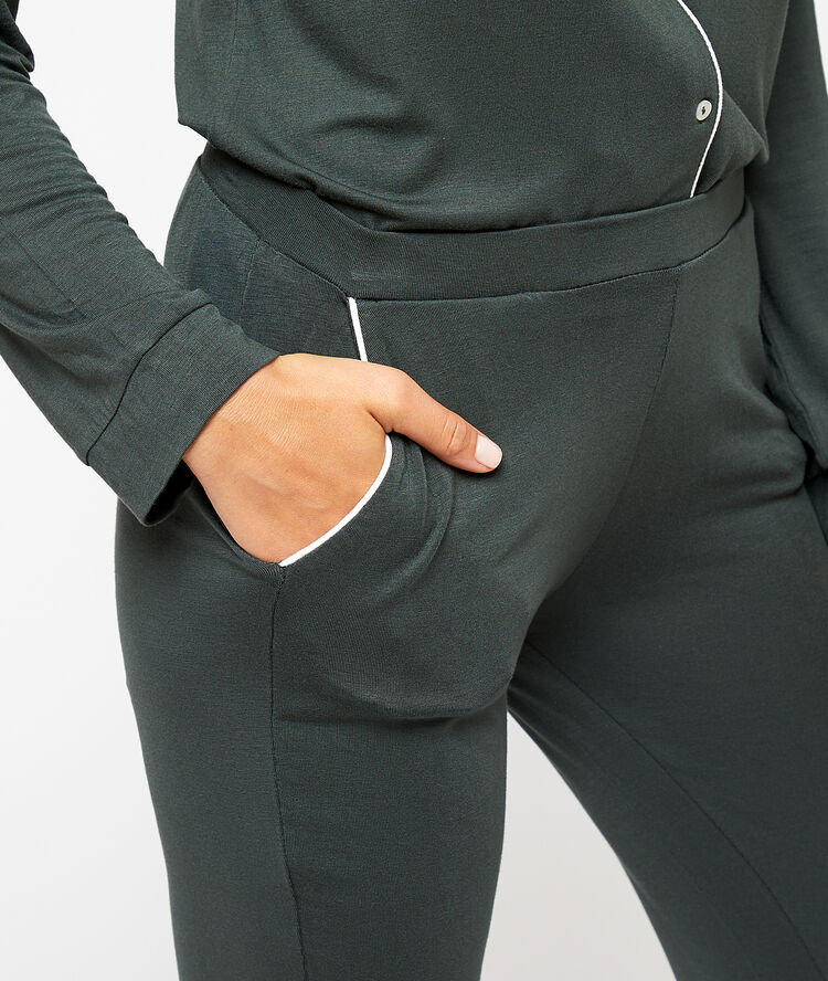 Pantalon en viscose kaki.