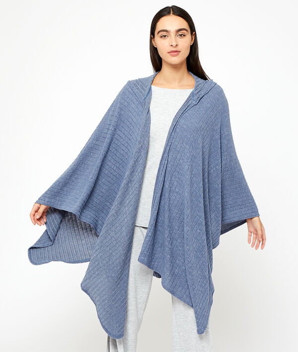 Poncho côtelé avec capuche Poncho côtelé avec capuche;${refinementColor}