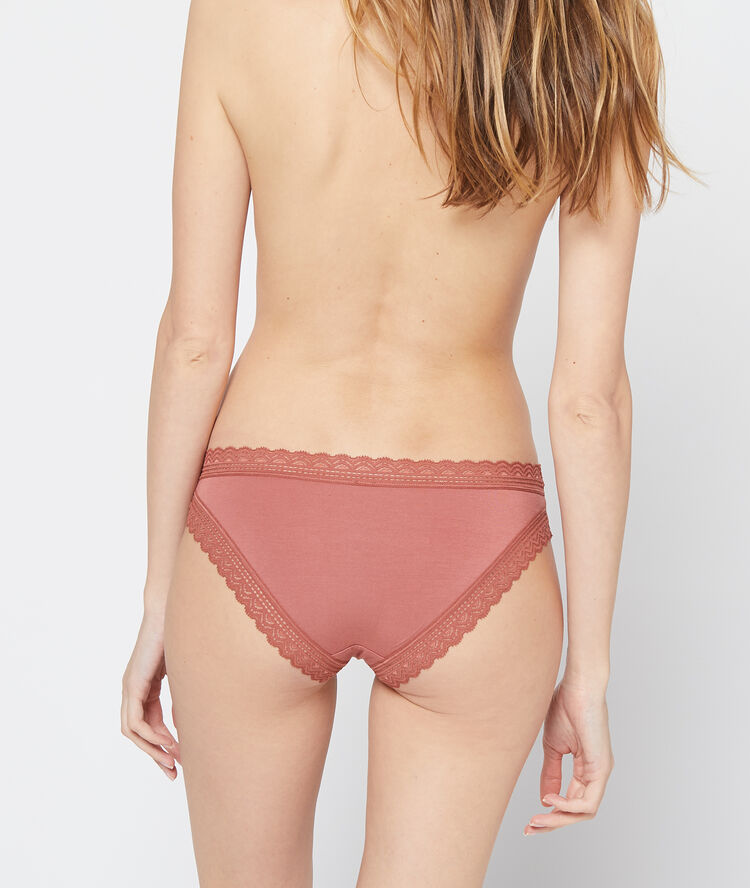 Culotte 90% modal, bords dentelle henne.