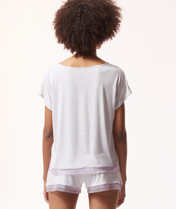 Top manches courtes bords dentelle Top manches courtes bords dentelle;${refinementColor}