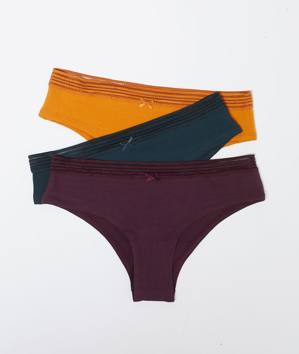 Lot de 3 hipsters à noeud en coton Lot de 3 hipsters à noeud en coton