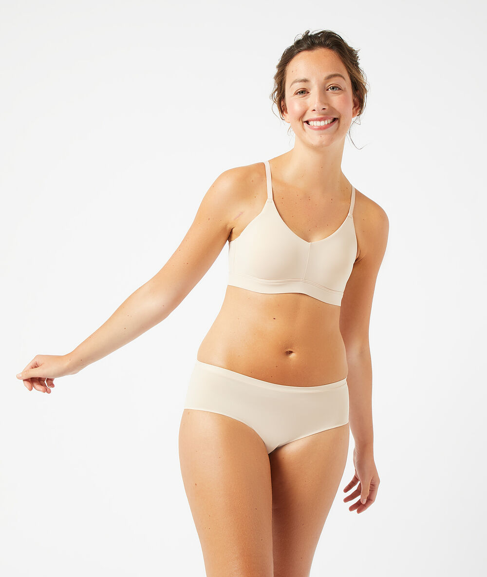 Triangle post-mastectomie sans armatures en microfibre lin.